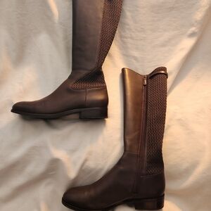 Cole Haan Tall Brown Boots Size 11M Stretch Panel